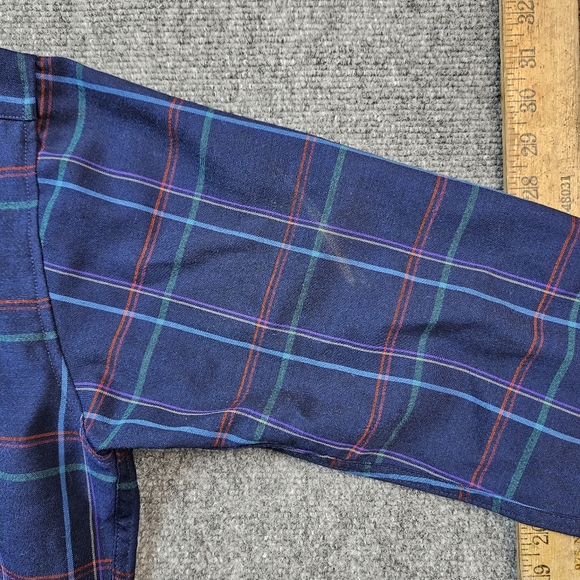 Vintage Sir Pendleton Plaid Wool Flannel Shirt M Blue Green 80s 90s USA - Picture 12 of 12
